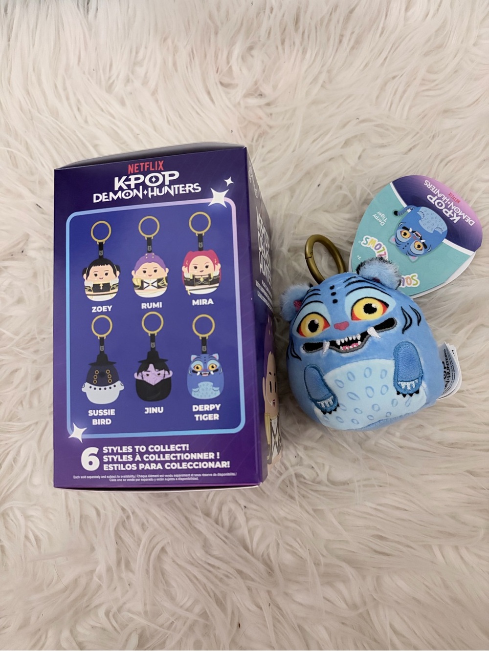 Kpop Demon Hunters Derpy Tiger plush keychain